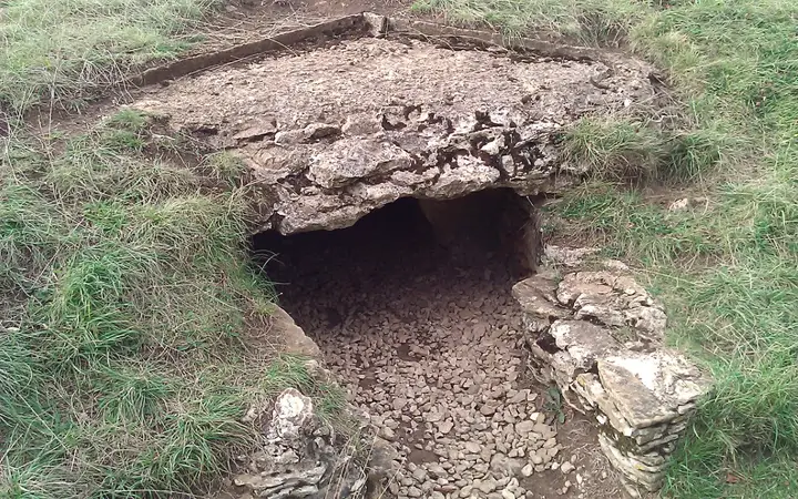 The stone-lined entrance of Belas Knap long barrow