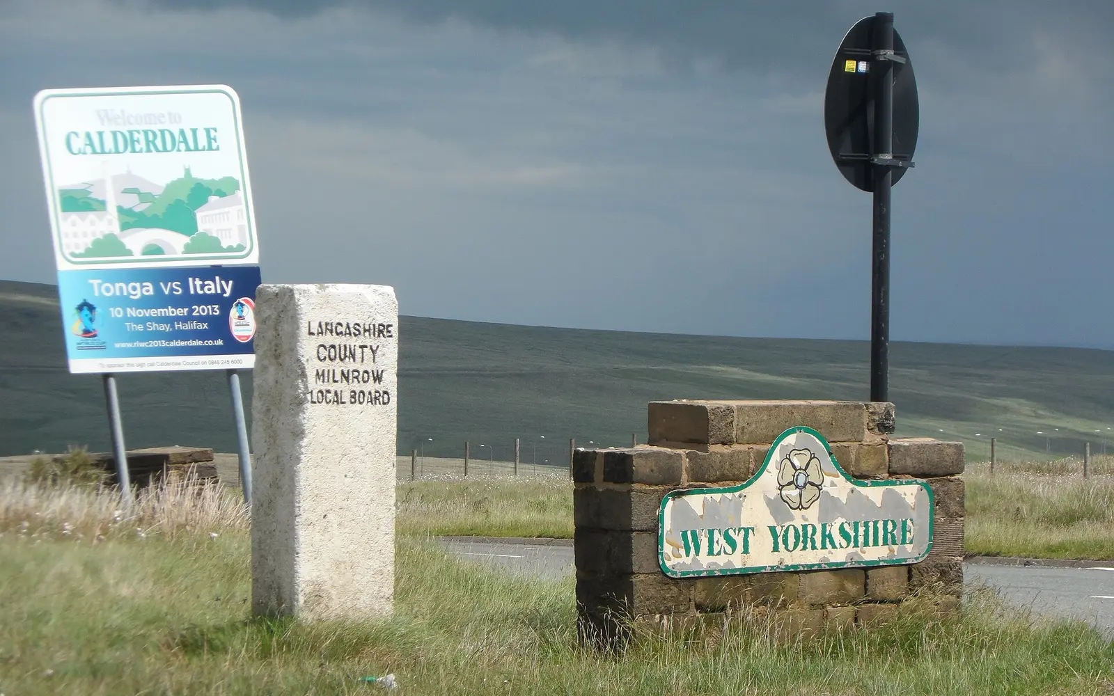 Boundary stones and signs on Saddleworth Moor