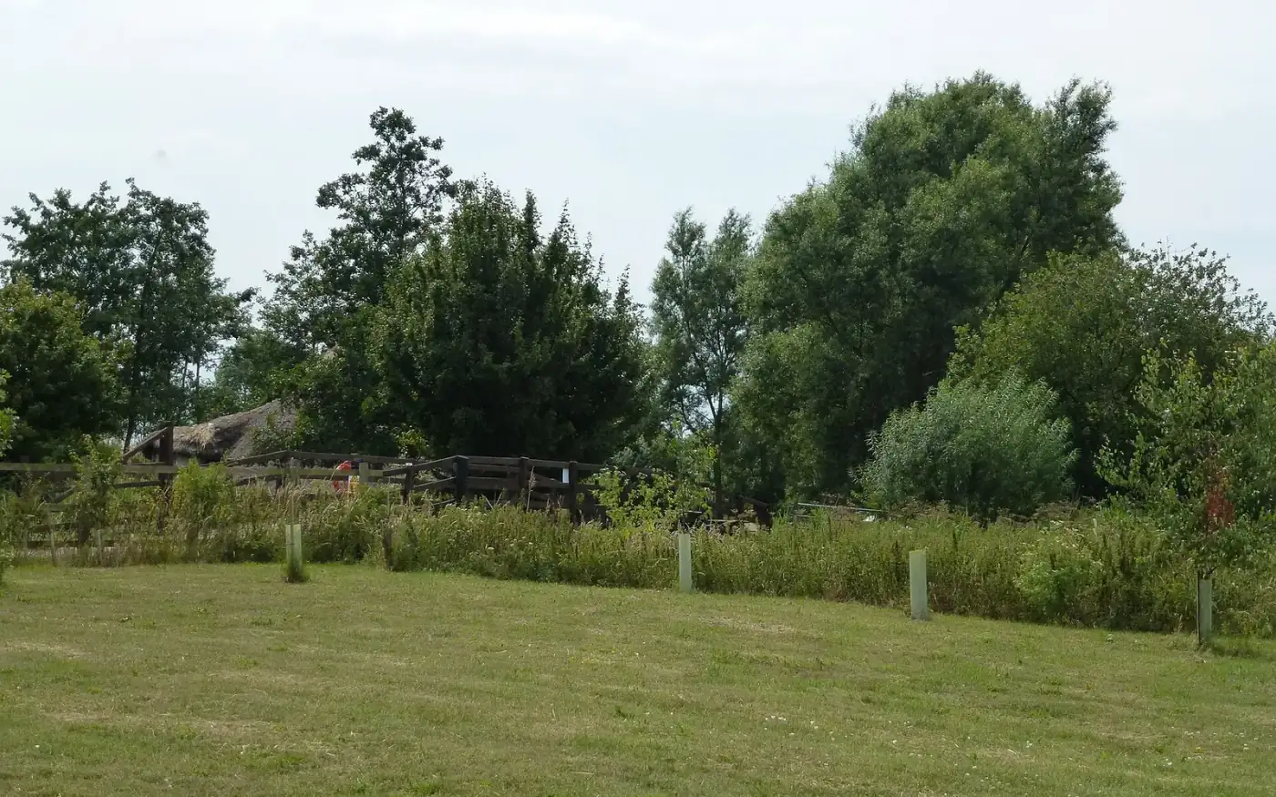 Reconstructed Bronze Age roundhouses at Flag Fen