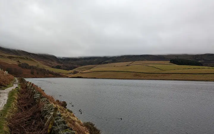 Kinder Scout moorland above Kinder Reservoir