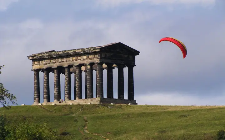 Penshaw Monument with a kite