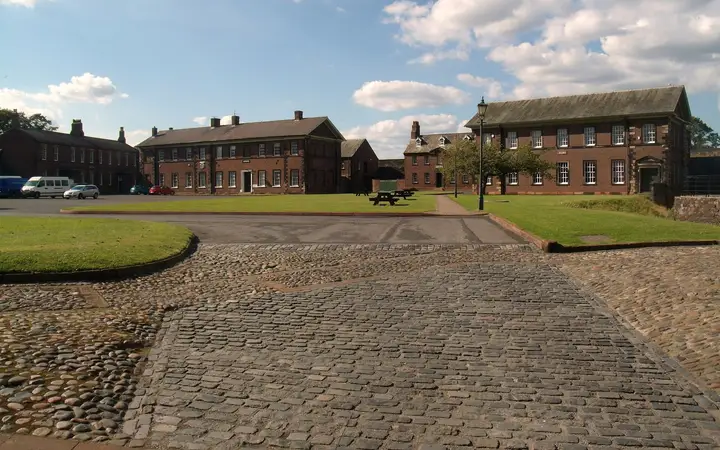 The parade ground and keep of Carlisle Castle