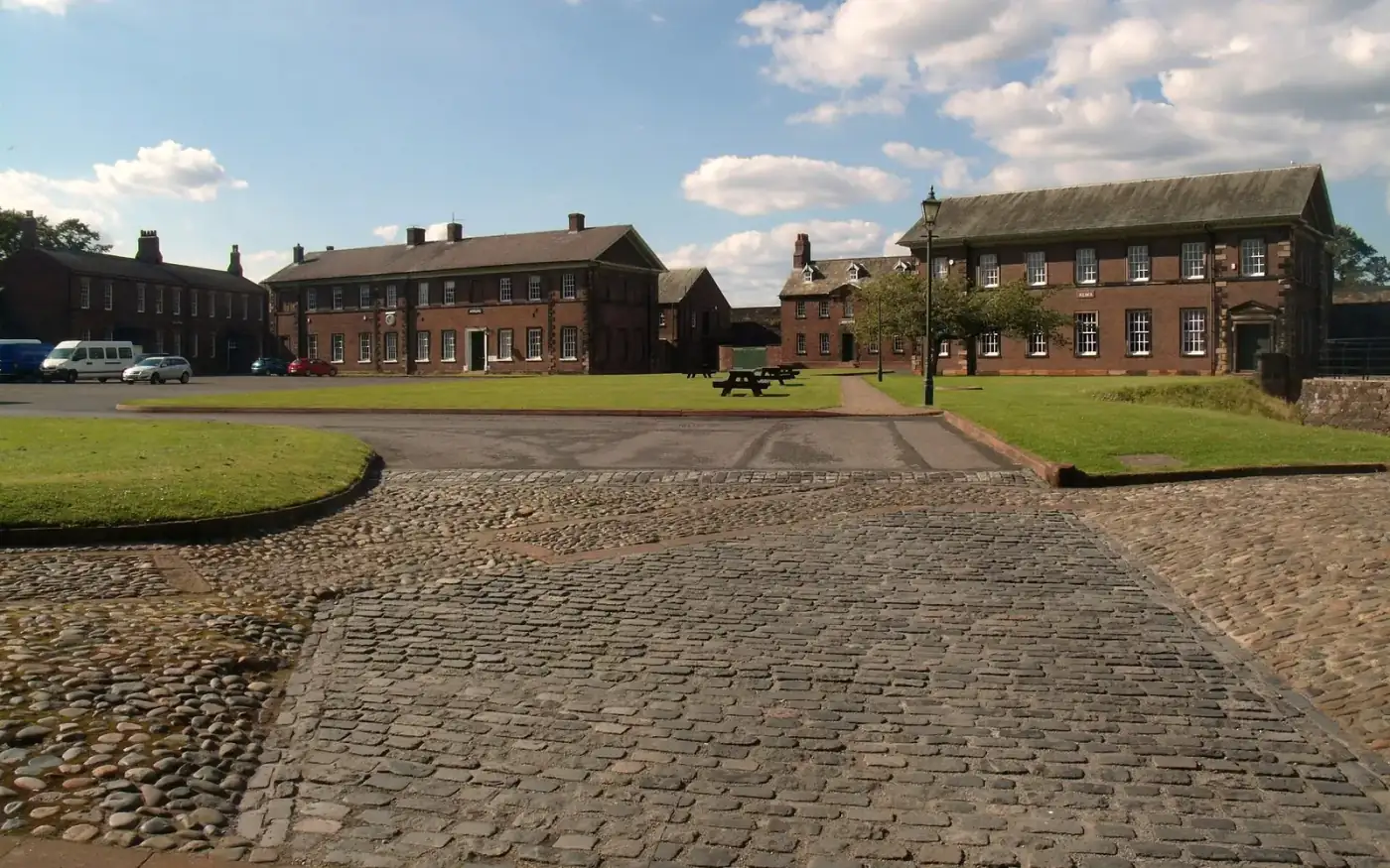 The parade ground and keep of Carlisle Castle