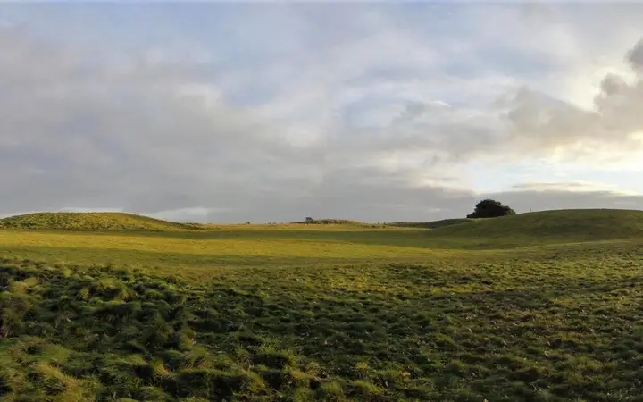 Grassy burial mounds at Sutton Hoo