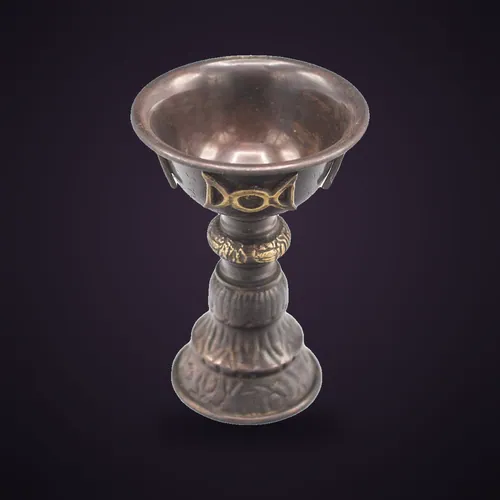 Antique Copper Ritual Goblet with Triple Moon 8x13cm – view 3