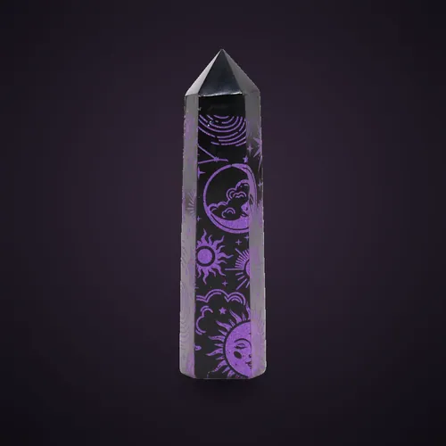 Black Obsidian Point - Mystic Story - Deep Purple – Black Obsidian Points from Starseed UK