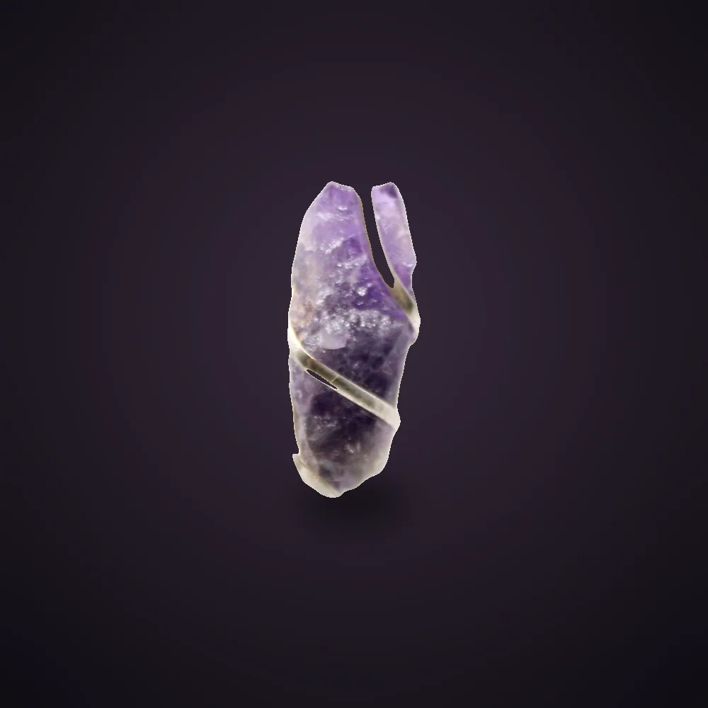 Cascade Wrapped Gemstone Necklace - Rough Amethyst