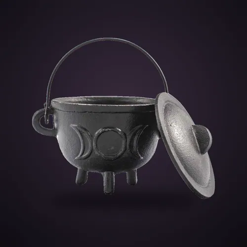 Cast Iron Cauldron with Triple Moon 11x13cm – view 3