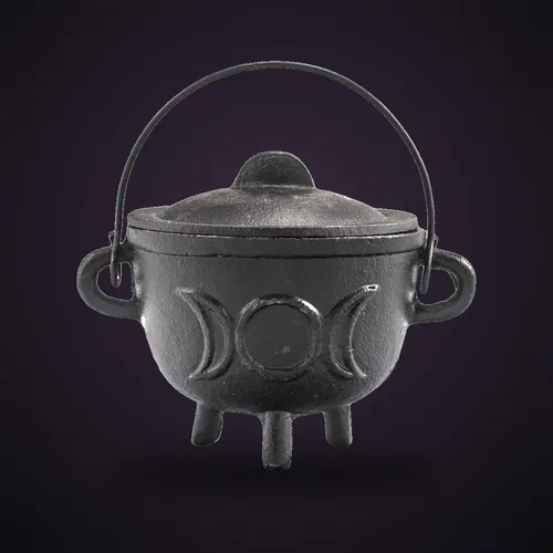 Cast Iron Cauldron with Triple Moon 11x13cm – Ritual Bowls and Cauldrons from Starseed UK