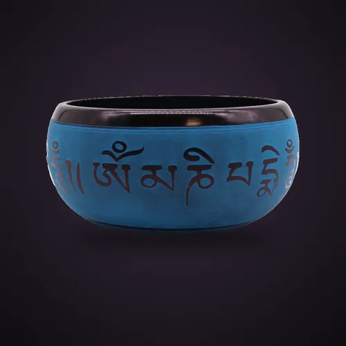 Earth Powder Singing Bowl - Blue Mantra Five Buddha - 16cm – Tibetan Singing Bowls from Starseed UK