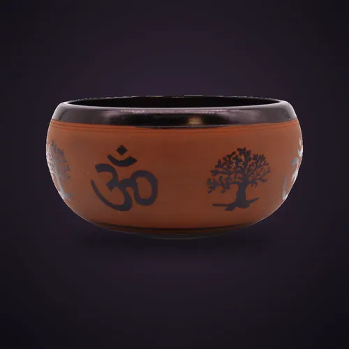 Earth Powder Singing Bowl - Clay Om  Buddha - 16cm – Tibetan Singing Bowls from Starseed UK