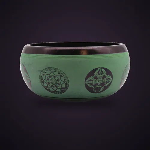 Earth Powder Singing Bowl - Mandala Buddha - 16cm – Tibetan Singing Bowls from Starseed UK