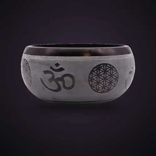 Earth Powder Singing Bowl - Om Five Buddha - 16cm – Tibetan Singing Bowls from Starseed UK