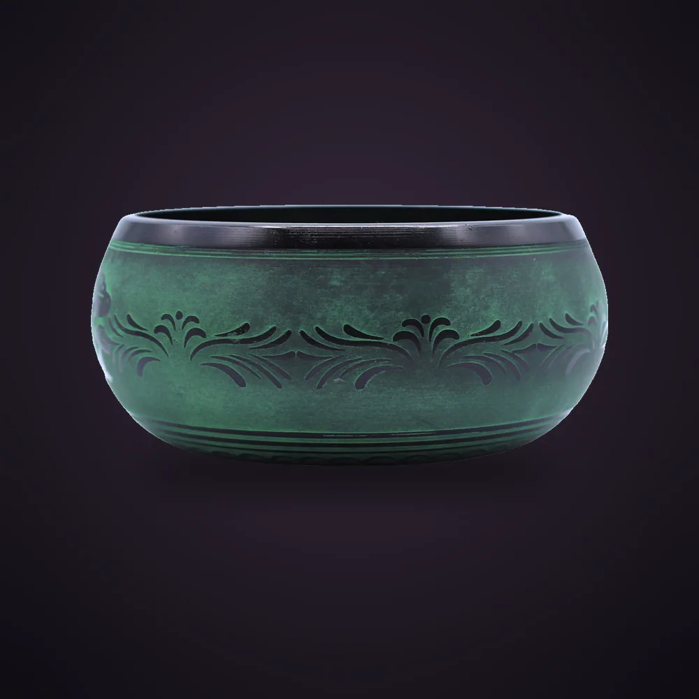 Extra Loud - Mushroom Singing Bowl - Moss Green (23x10.5cm, 1.3kg)