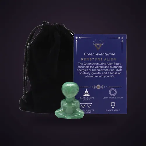 Gemstone Alien - Green Aventurine – Gemstone Figures from Starseed UK