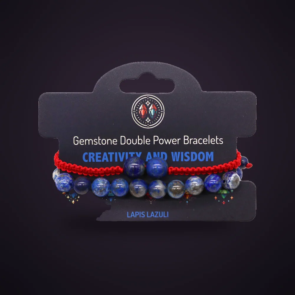 Gemstone Double Power Bracelets- Lapis Lazuli