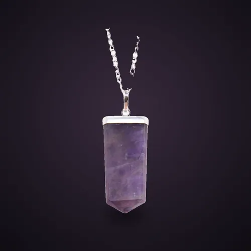 Gemstone Flat Pencil Pendant - Amethyst – Gemstone Pendant Jewellery from Starseed UK