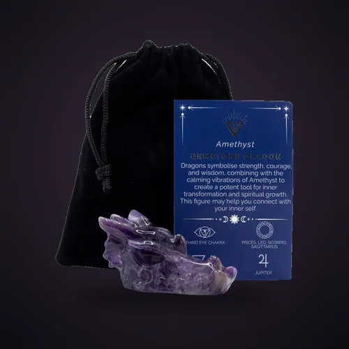 Gemstone Large Dragon Head- Amethyst – Gemstone Figures from Starseed UK