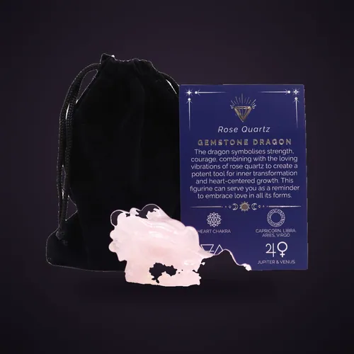 Gemstone Large Dragon Head- Rose Quartz – Gemstone Figures from Starseed UK