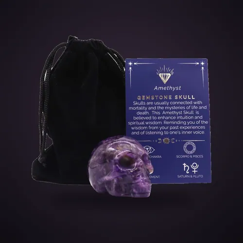 Gemstone Lrg Skull - Amethyst – Gemstone Figures from Starseed UK