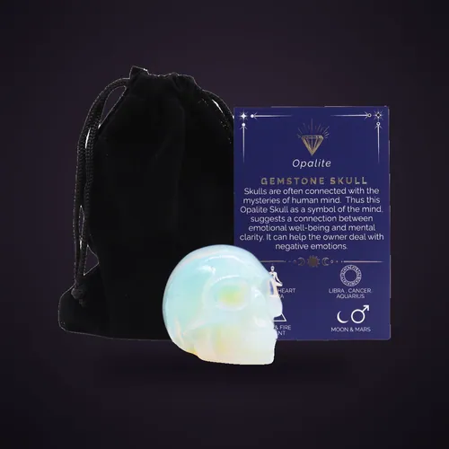 Gemstone Lrg Skull - Opalite – Gemstone Figures from Starseed UK