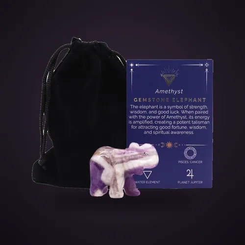 Gemstone Lucky Elephant - Amethyst – Gemstone Figures from Starseed UK