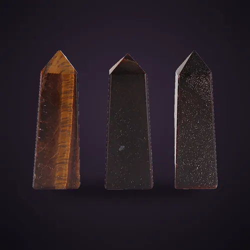 Gemstone Obelisk Point approx 5cm - Tiger Eye – Gemstone Obelisk Points from Starseed UK