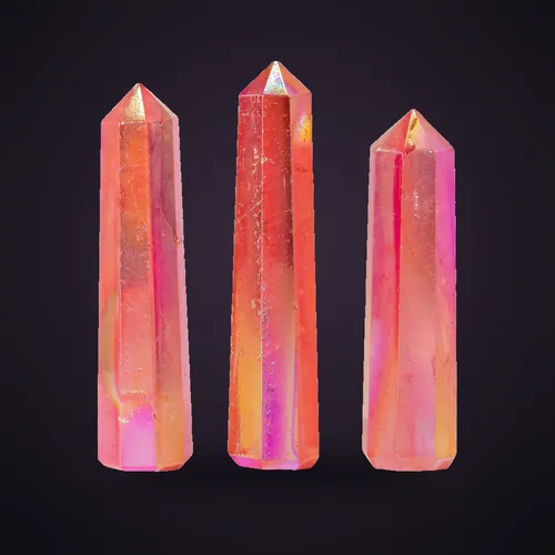 Gemstone Obelisk Point approx 9cm - Aurura Crystal Quartz - Peach – Gemstone Obelisk Points from Starseed UK