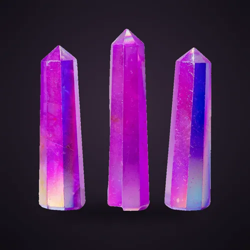 Gemstone Obelisk Point approx 9cm - Aurura Crystal Quartz - Purple – Gemstone Obelisk Points from Starseed UK