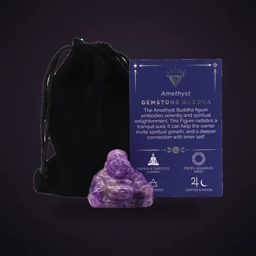 Gemstone Small Buddha - Amethyst – Gemstone Figures from Starseed UK