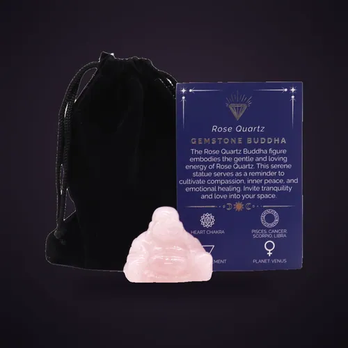Gemstone Small Buddha- Rose Quartz – Gemstone Figures from Starseed UK