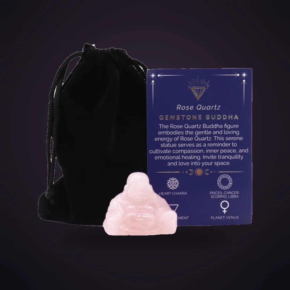 Gemstone Small Buddha- Rose Quartz