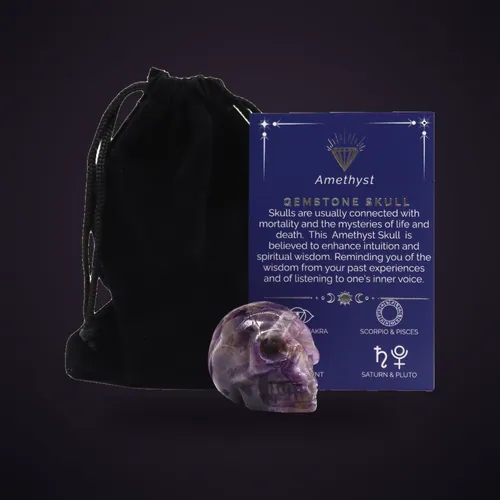 Gemstone Small Skull - Amethyst – Gemstone Figures from Starseed UK