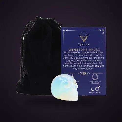 Gemstone Small Skull - Opalite – Gemstone Figures from Starseed UK