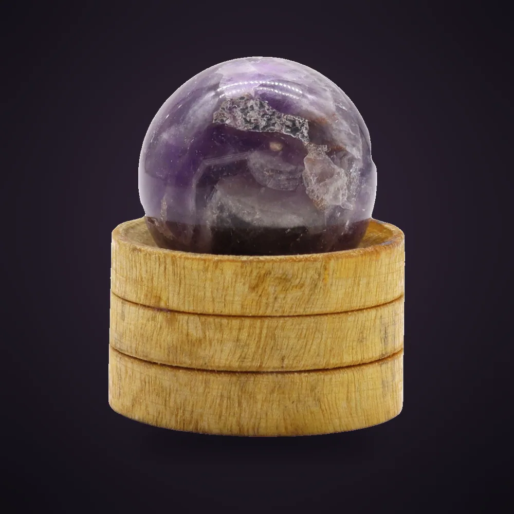 Gemstone Sphere 40mm - African Amethyst with Stand