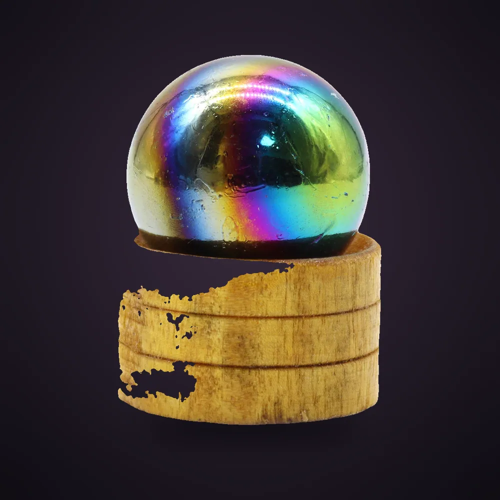 Gemstone Sphere 40mm - Amethyst Aura with Stand