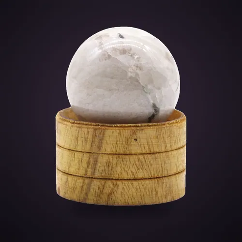 Gemstone Sphere 40mm - Indian Moonstone with Stand – Gemstone Crystal Spheres with Stand from Starseed UK