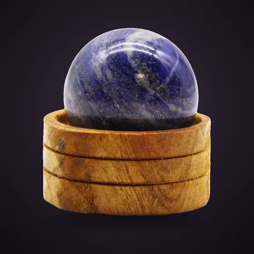 Gemstone Sphere 50mm - Afghan Lapis with Stand – Gemstone Crystal Spheres with Stand from Starseed UK