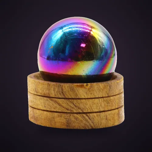 Gemstone Sphere 50mm - Amethyst Aura with Stand – Gemstone Crystal Spheres with Stand from Starseed UK