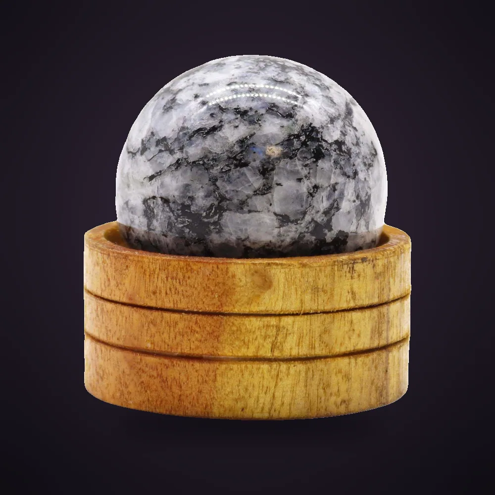 Gemstone Sphere 50mm - Indian Moonstone with Stand