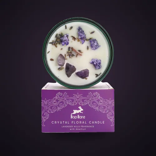 Hop Hare Crystal Magic Flower Candle - The Moon – Hop Hare Crystal Magic Flower Candles from Starseed UK