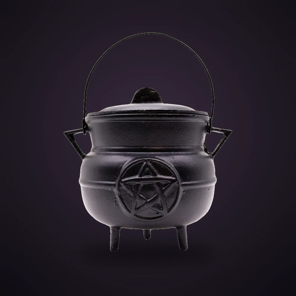 Huge Cast Iron Cauldron with Pentagon 21x15cm
