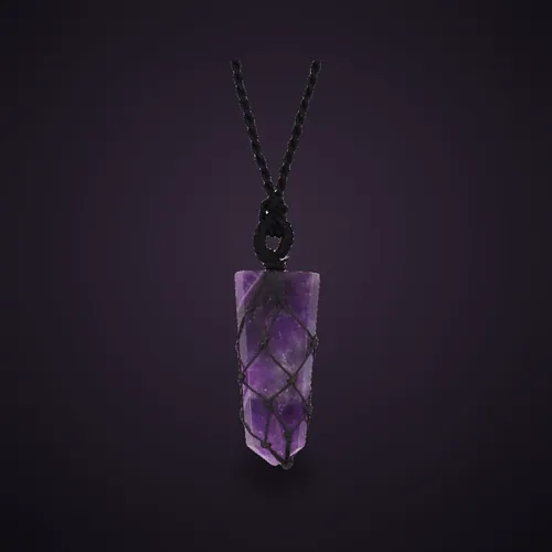 Laced Gemstone Flat Point Pendant - Amethyst – Laced Gemstone Pendants from Starseed UK