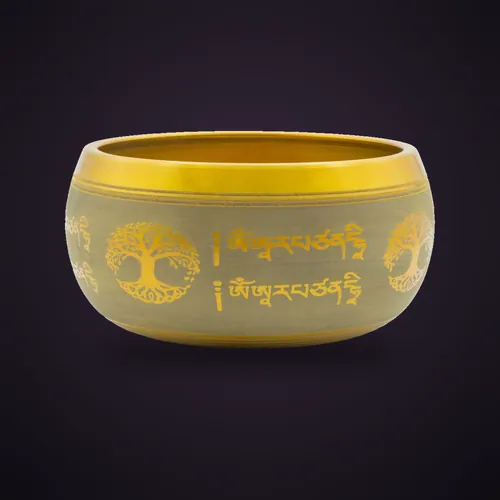 Large Aluminum Singing Bowl - Buddha Tree of Life - Copper Colour (19cm) – Tibetan Singing Bowls from Starseed UK