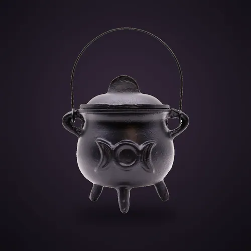 Lrg Cast Iron Cauldron with Triple Moon 12x15cm – Ritual Bowls and Cauldrons from Starseed UK