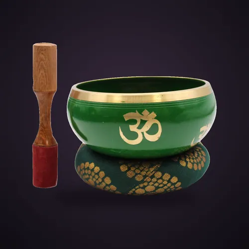 Lrg Tree of Life Singing Bowl Set- Green 14cm – Tibetan Singing Bowls from Starseed UK