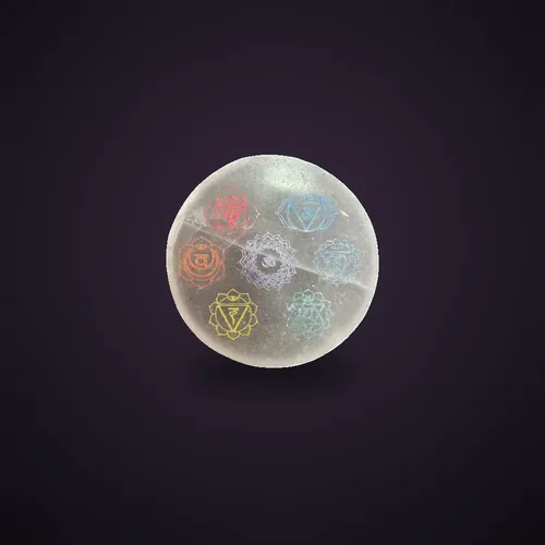 Medium Charging Plate 10cm - Chakra Design (col) – Selenite Plates from Starseed UK