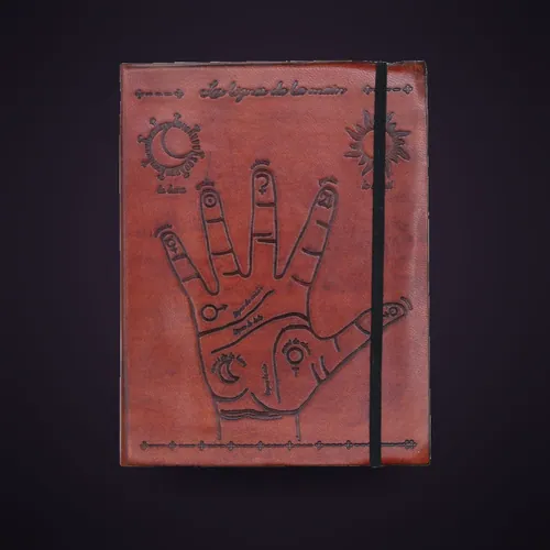 Medium Notebook with strap - Palmistry – Vegetable Leather Notebooks from Starseed UK