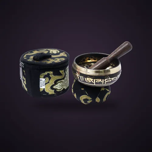 Mini Singing Bowl Gift Set - Black – Tibetan Sing Bowls Sets from Starseed UK