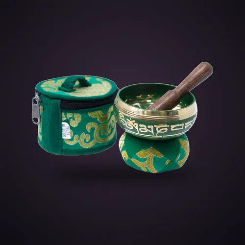 Mini Singing Bowl Gift Set - Green – Tibetan Sing Bowls Sets from Starseed UK